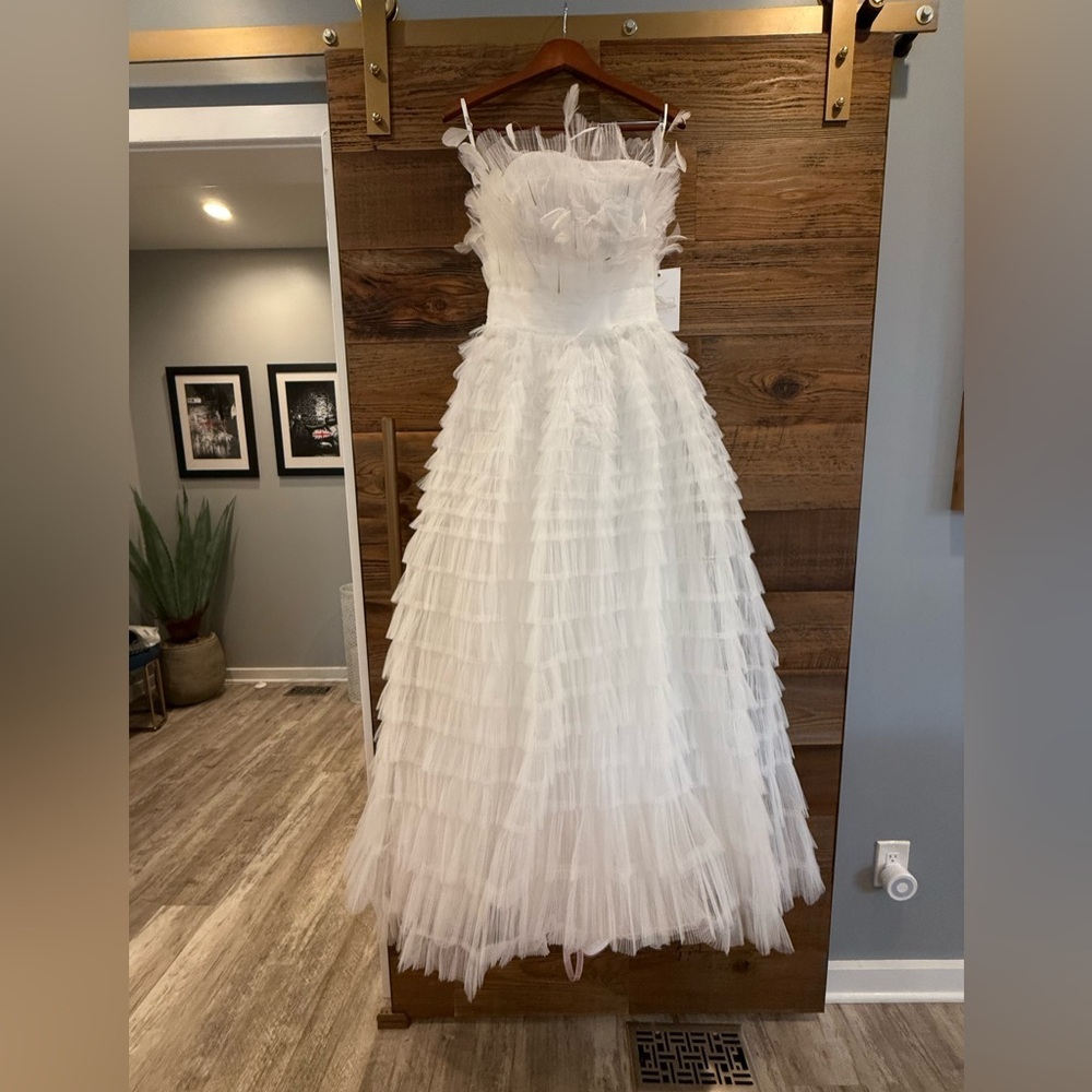 MacDuggal Ruffle & Feather Dress #20530 MRSP $798 - Picture 6 of 14